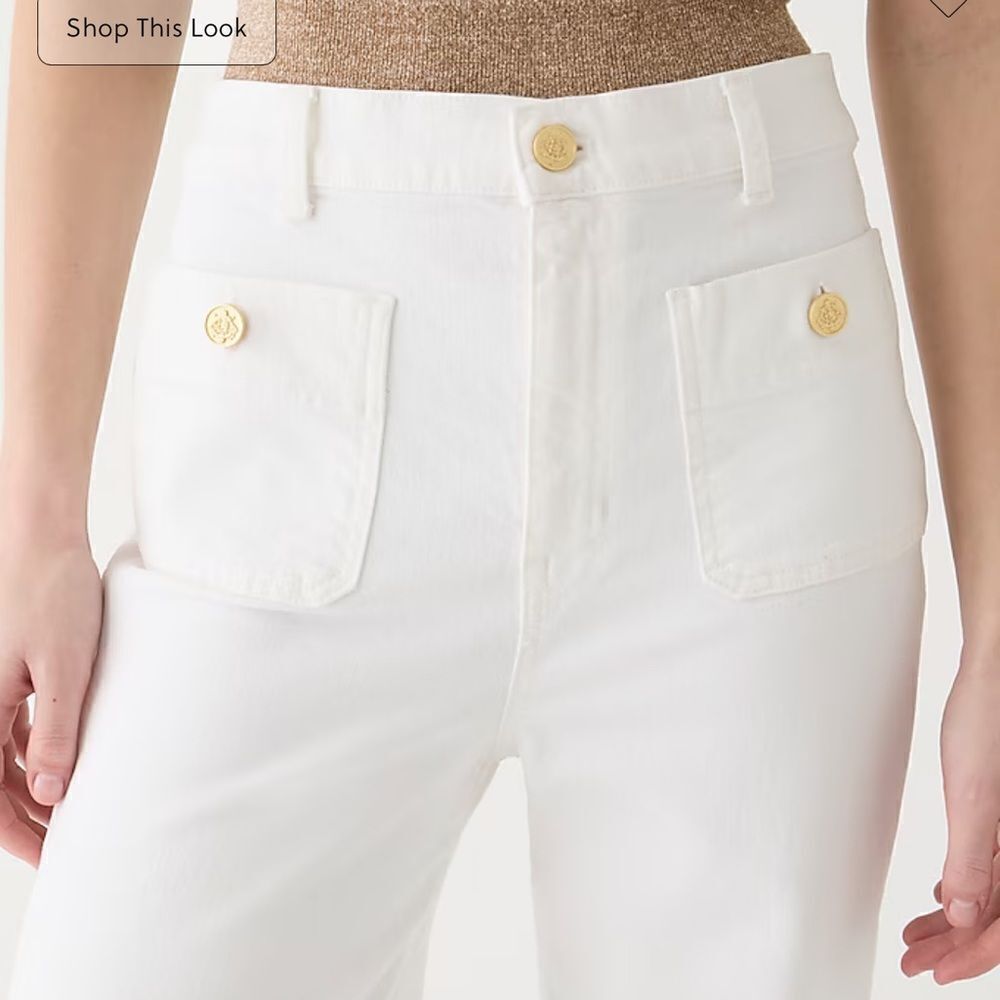 J. Crew Sailor slim wide-leg jean in white - Picture 4 of 10